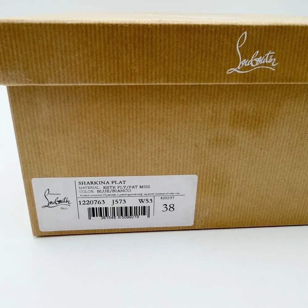 CHRISTIAN LOUBOUTIN Sharkina Blue Mesh Sneaker Size 38 US 8 Low Top Lace Up